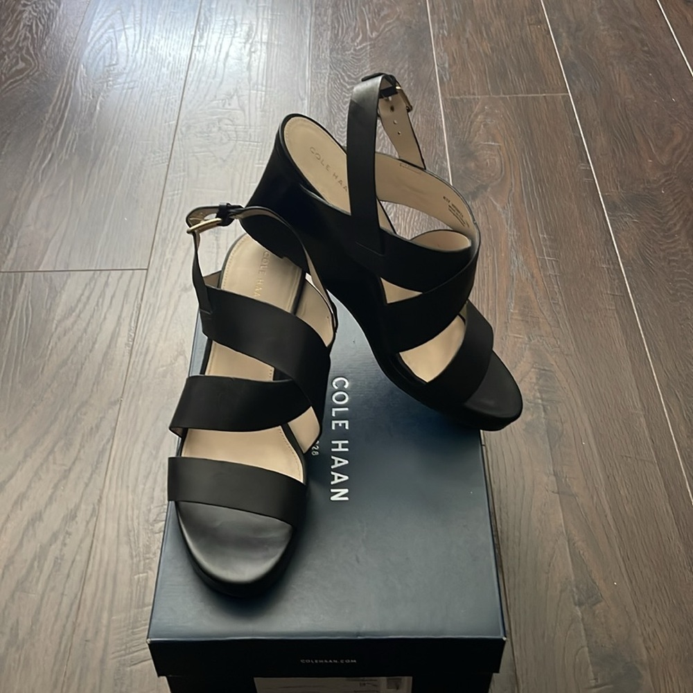 Cole Haan Black Strappy Sandals - Picture 2 of 3